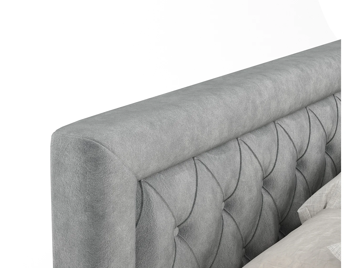 Boxspringbett aus Samtstoff Lavello - Matratze - Toppermatratze - 140x200 cm - taupe