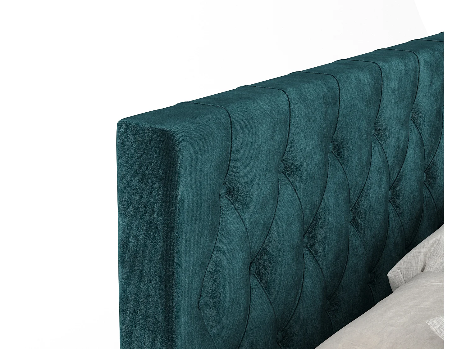 Lit boxspring en tissu velours Excelsior - matelas - surmatelas - 180x200 cm - turquoise