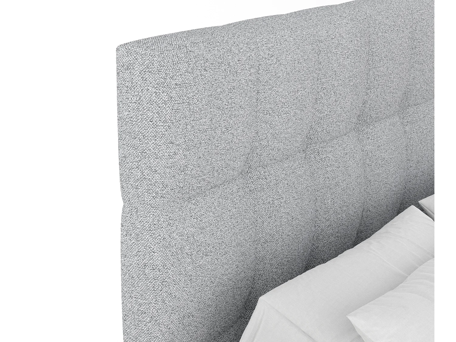 Boxspringbett aus Webstoff Chanton - Matratze - Toppermatratze - 180x200 cm - hellgrau