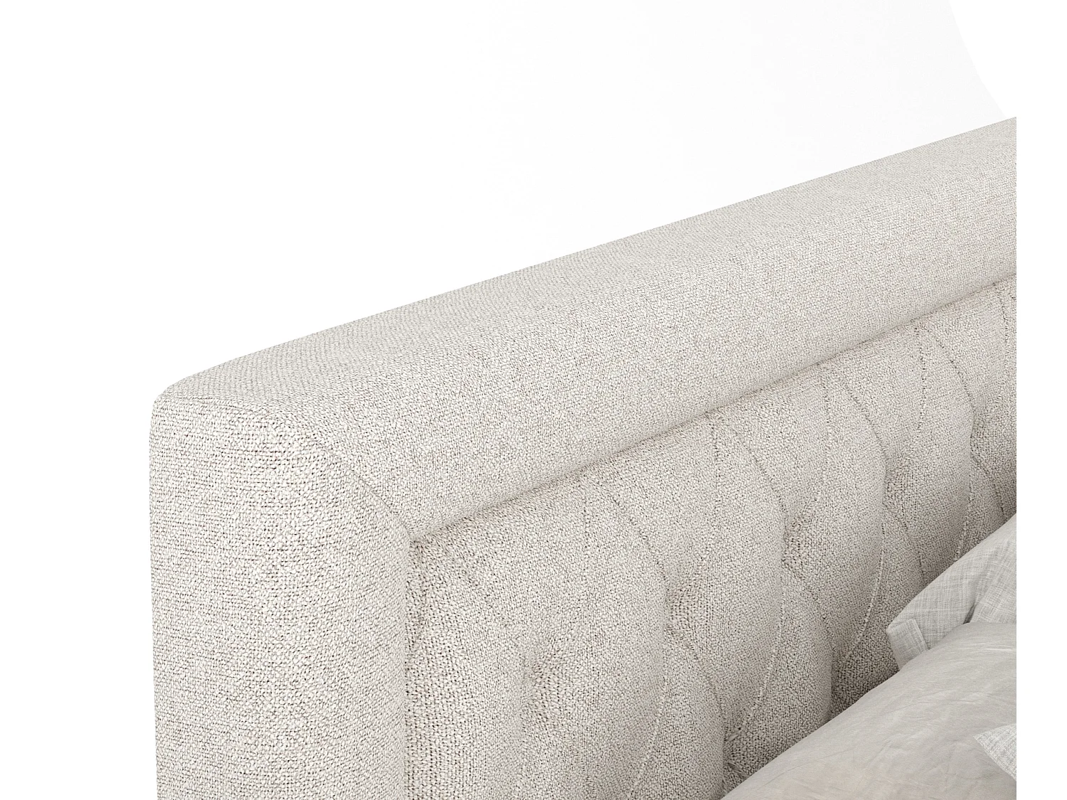 Boxspringbett aus Webstoff Lavello - Matratze - Toppermatratze - 140x200 cm - beige