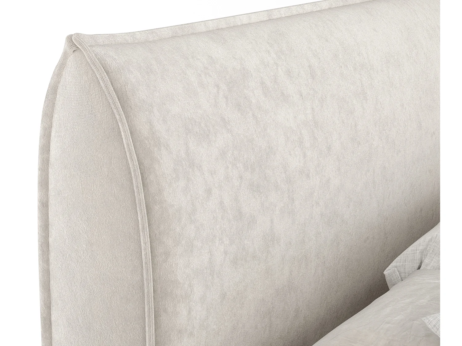 Lit boxspring en tissu velours Chermin - matelas - surmatelas - 140x200 cm - beige clair