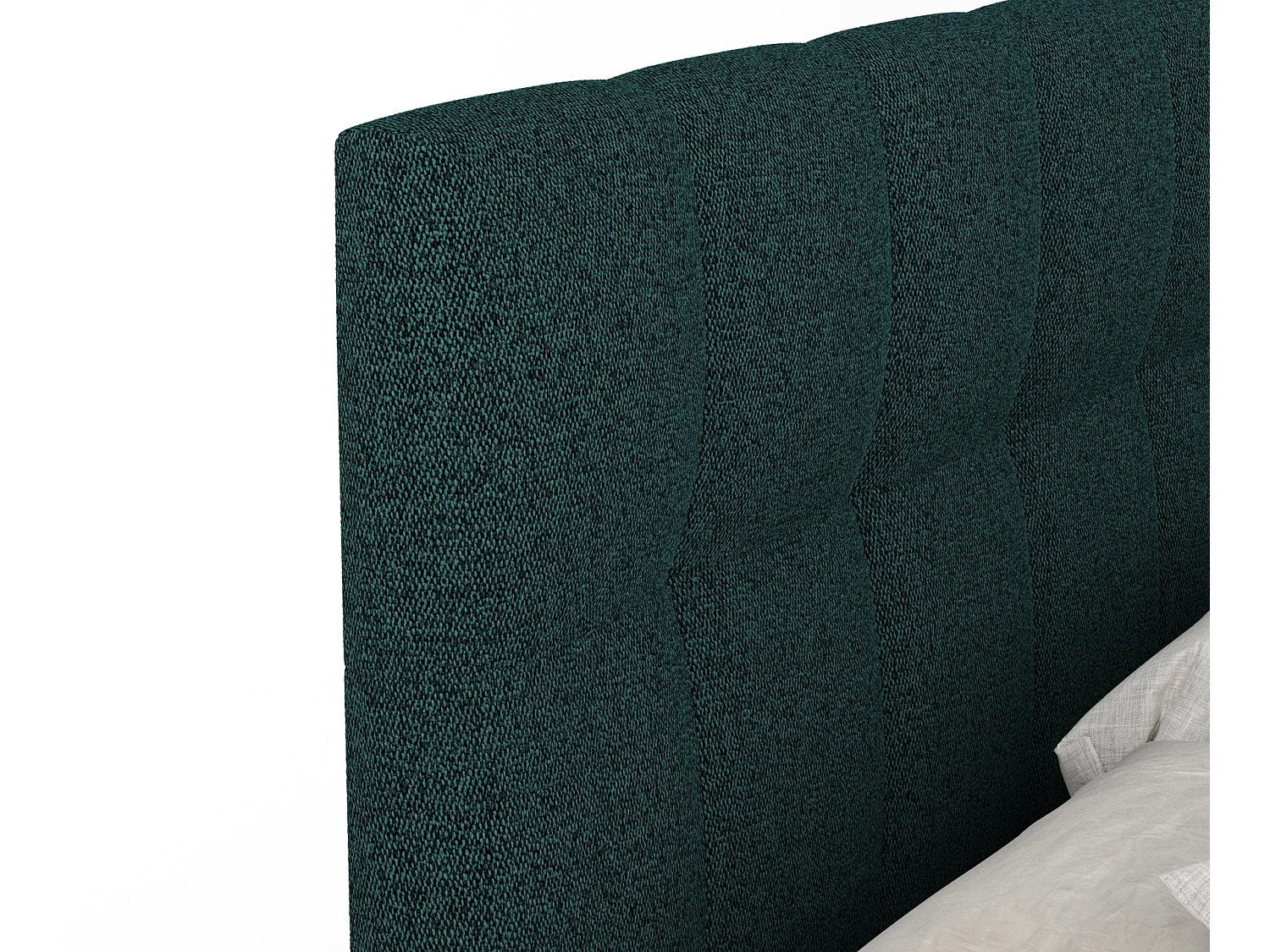 Boxspringbett aus Webstoff Elisio - Matratze - Toppermatratze - 140x200 cm - grün