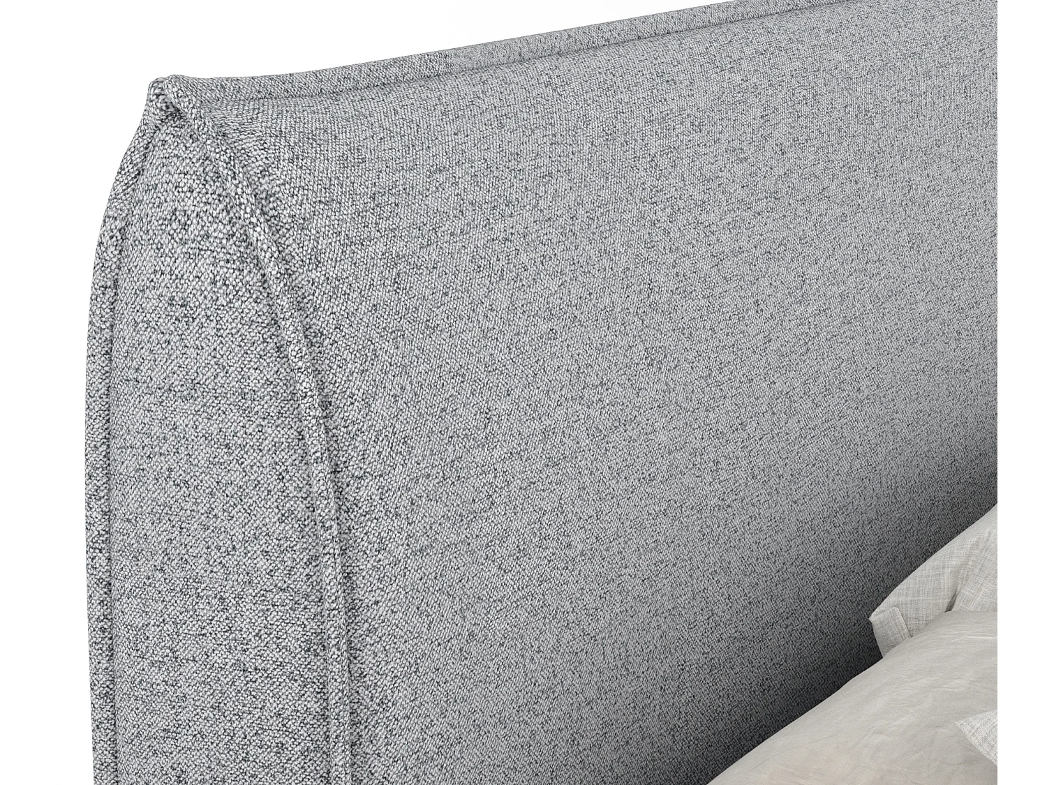 Boxspringbett aus Webstoff Chermin - Matratze - Toppermatratze - 180x200 cm - grau