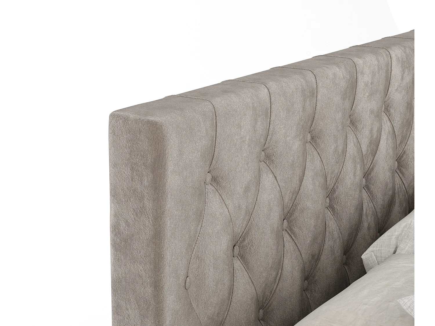 Boxspringbett aus Samtstoff Excelsior - Matratze - Toppermatratze - 180x200 cm - taupe