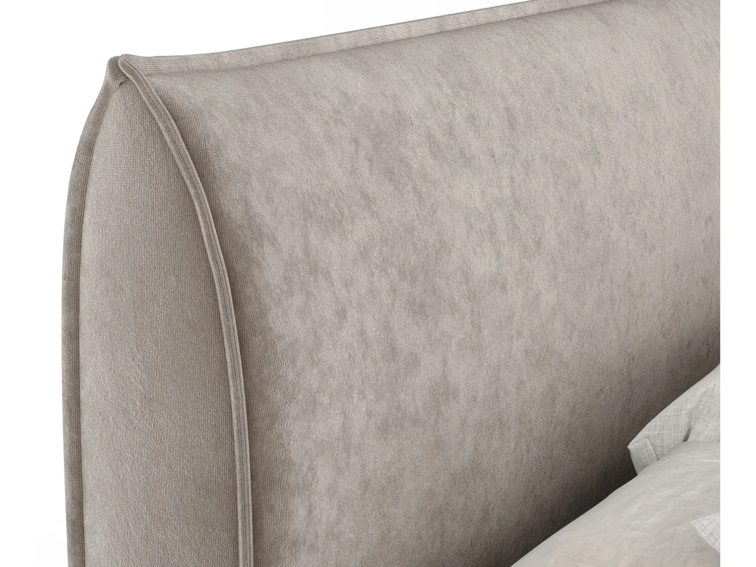 Boxspringbett aus Samtstoff Chermin - Matratze - Toppermatratze - 160x200 cm - taupe