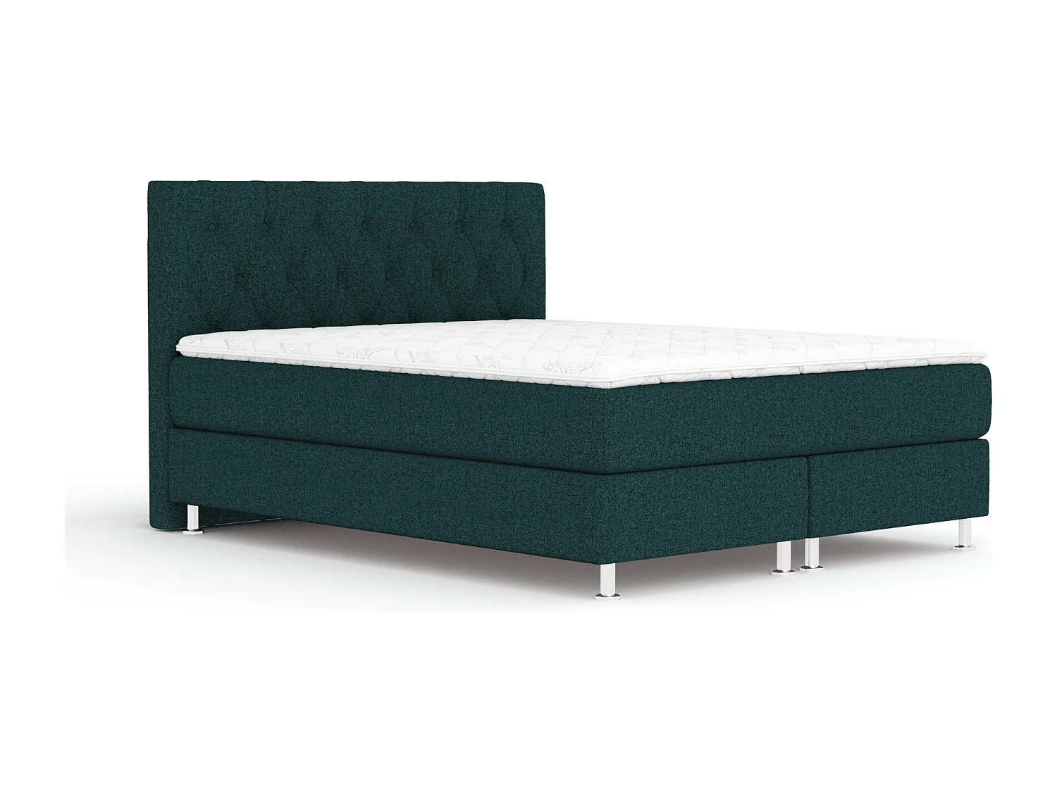 Lit boxspring en toile tissée Excelsior - matelas - surmatelas - 180x200 cm - vert