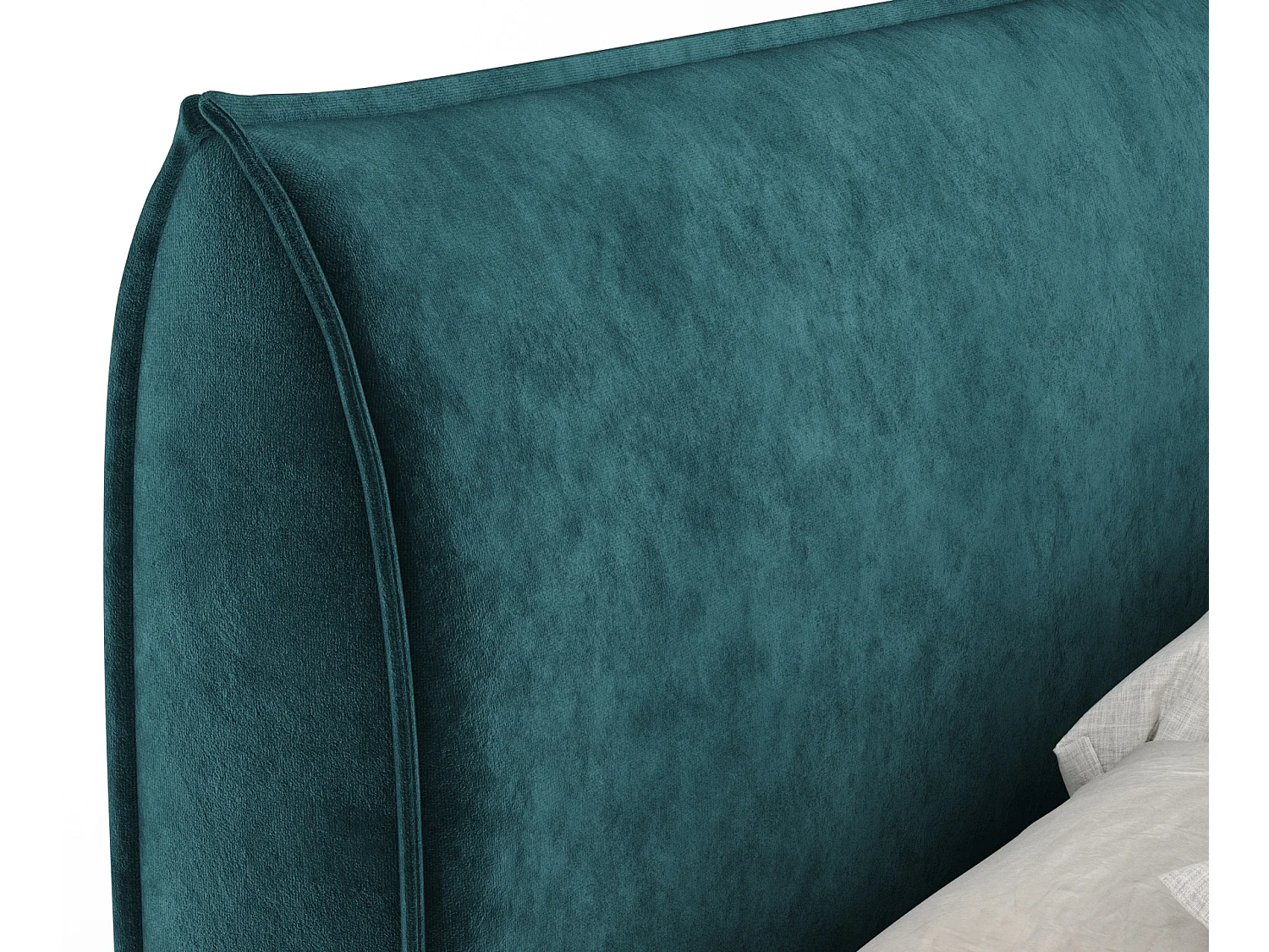 Boxspringbett aus Samtstoff Chermin - Matratze - Toppermatratze - 180x200 cm - türkisfarbe