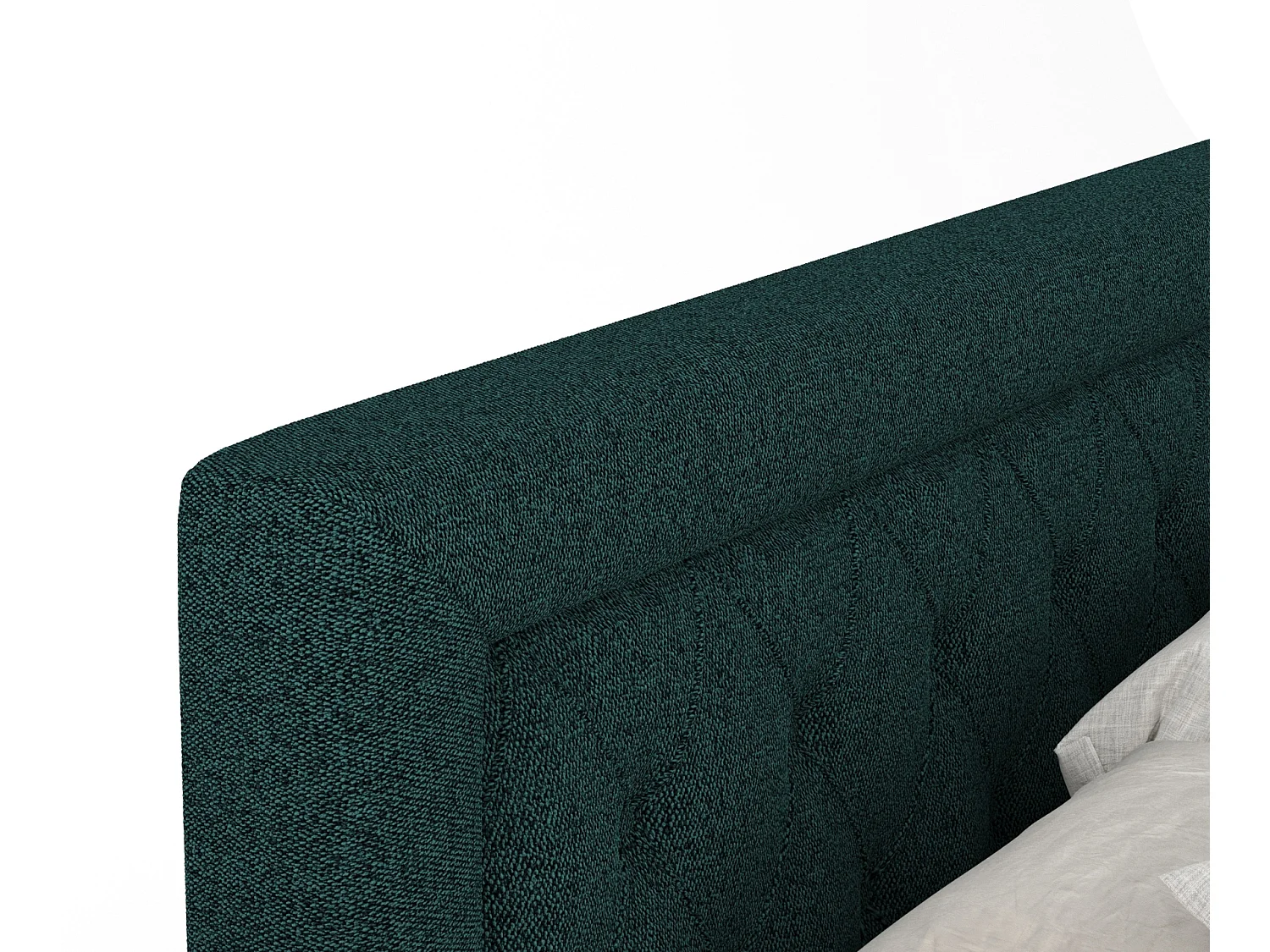 Boxspringbett aus Webstoff Lavello - Matratze - Toppermatratze - 140x200 cm - grün