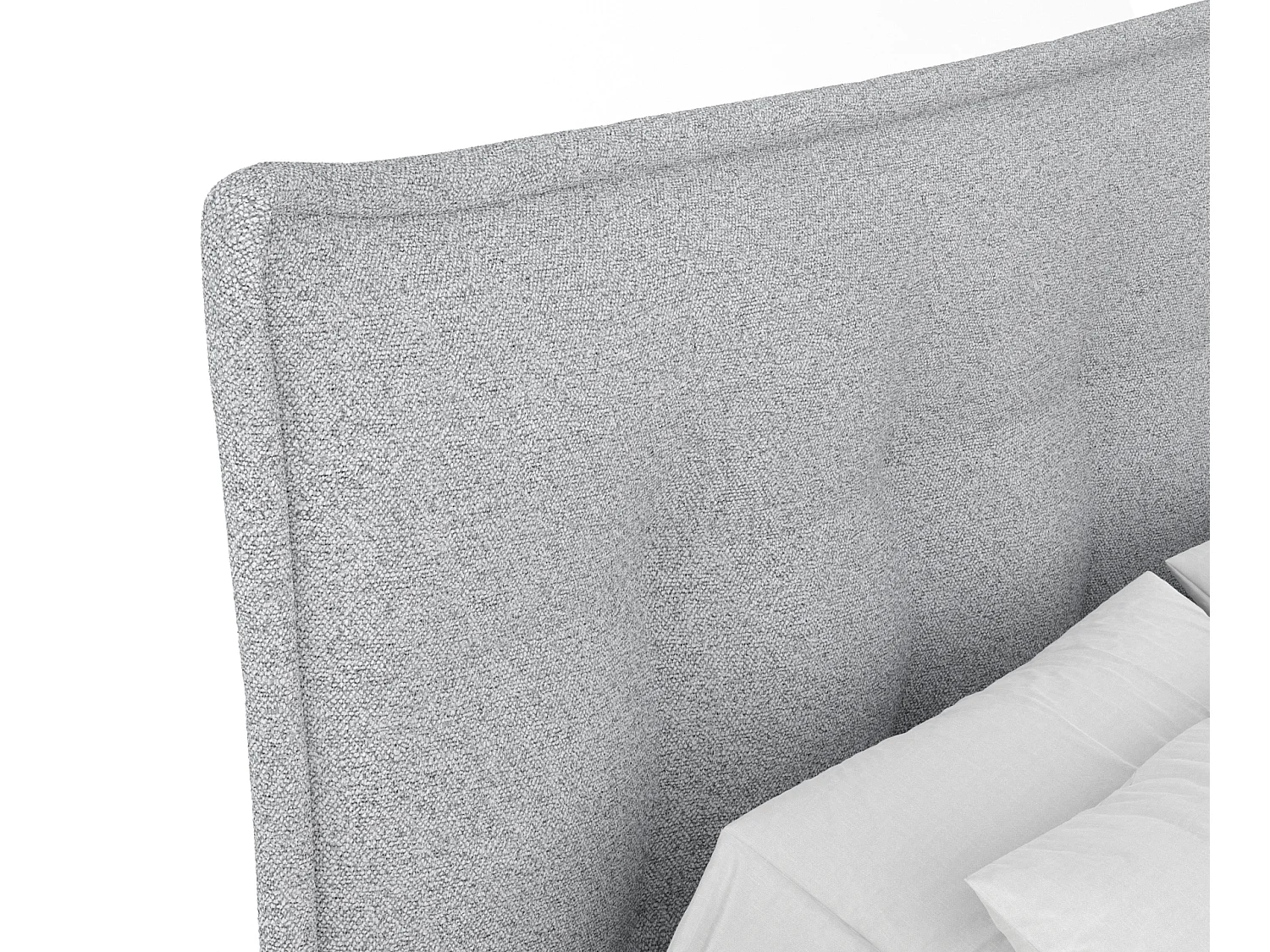 Boxspringbett aus Webstoff Minori - Matratze - Toppermatratze - 140x200 cm - hellgrau