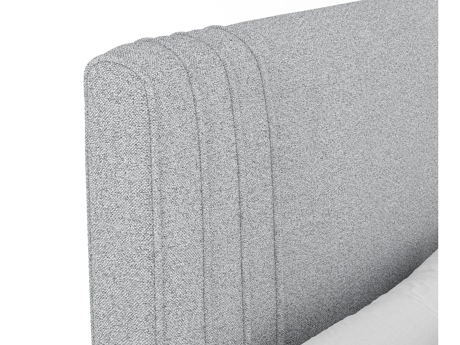 Lit boxspring en toile tissée Casone - matelas - surmatelas - 160x200 cm - gris clair