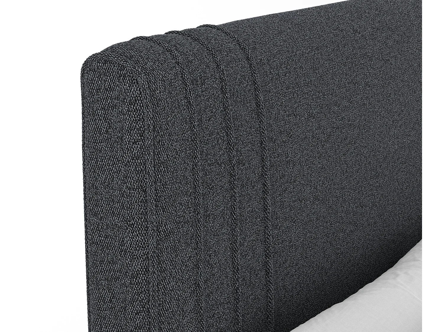 Lit boxspring en toile tissée Casone - matelas - surmatelas - 160x200 cm - noir