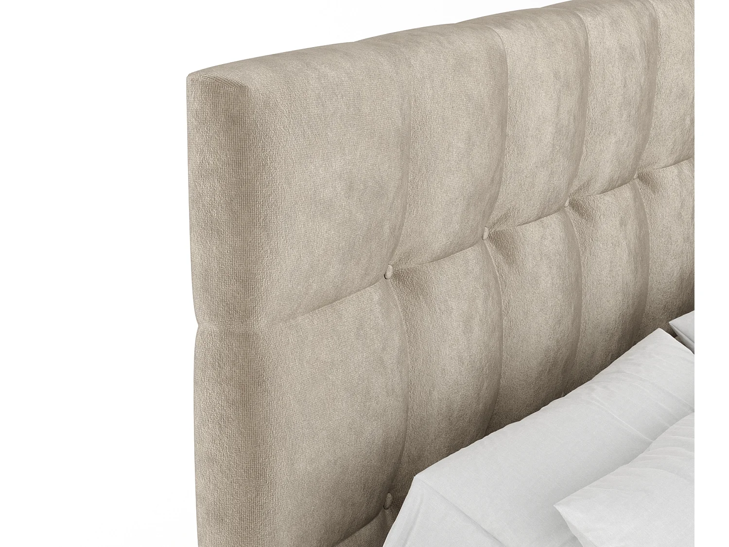 Boxspringbett aus Samtstoff Chanton - Matratze - Toppermatratze - 200x200 cm - beige