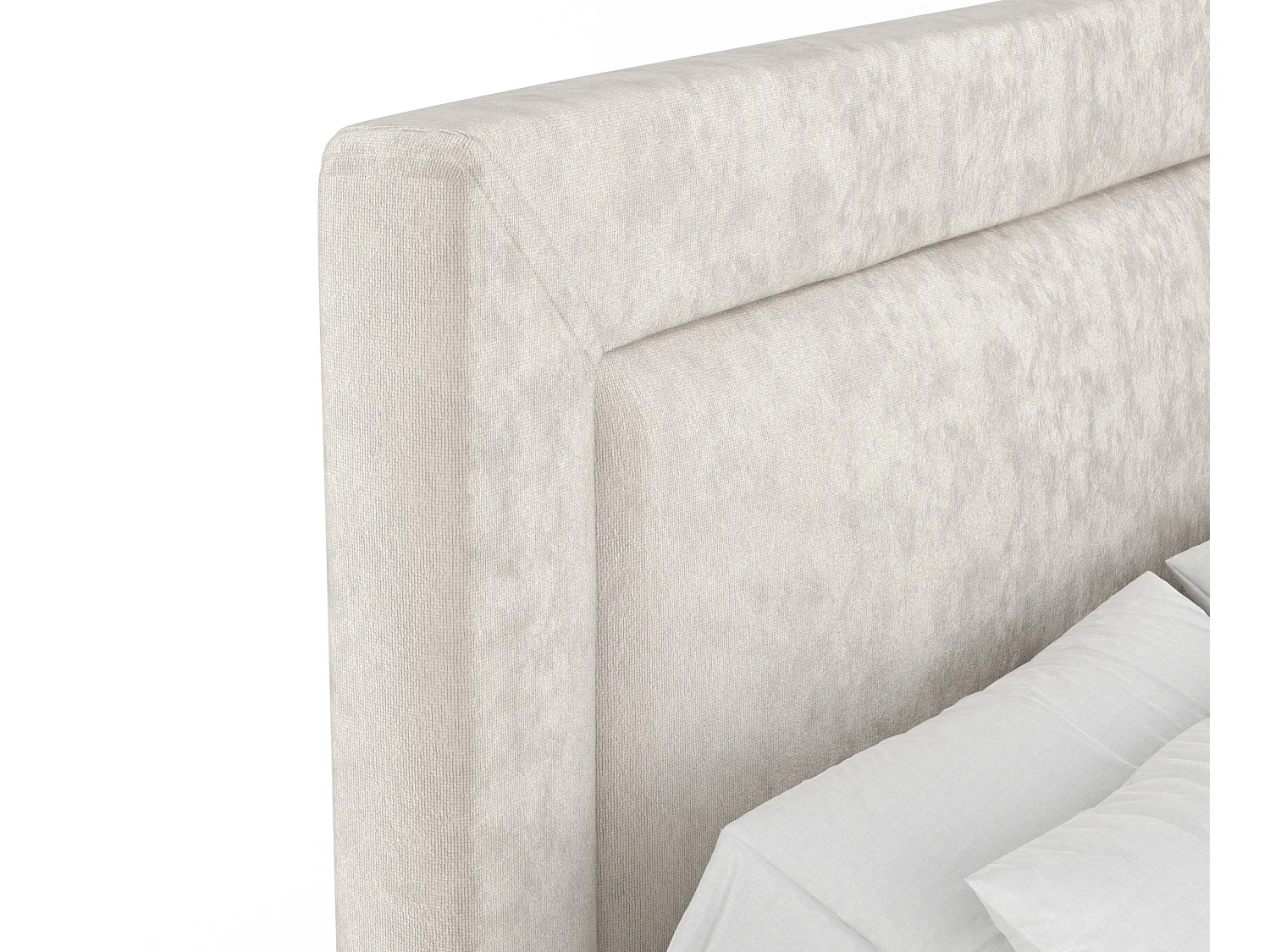 Boxspringbett aus Samtstoff Laguno - Matratze - Toppermatratze - 140x200 cm - hellbeige