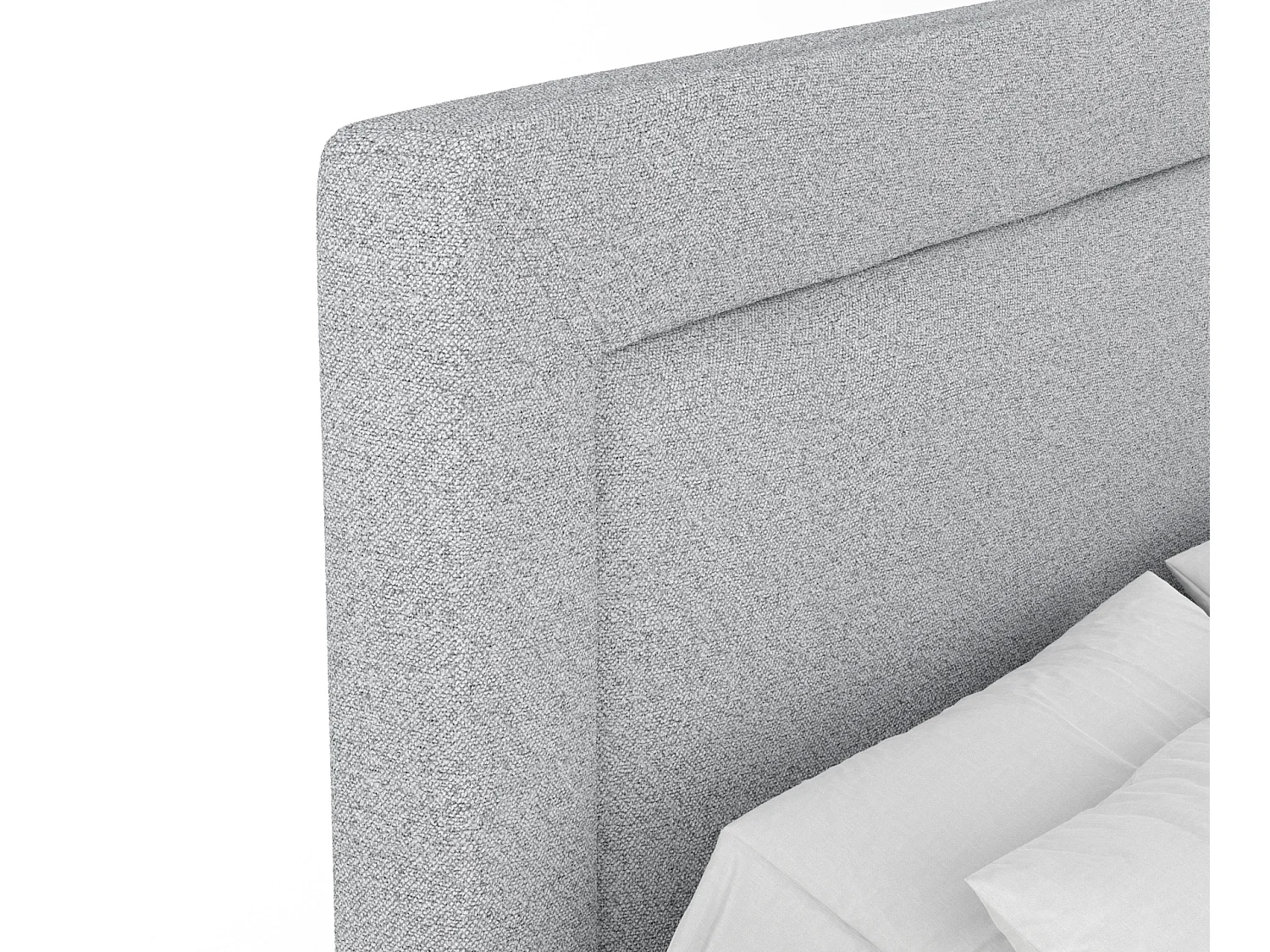 Boxspringbett aus Webstoff Laguno - Matratze - Toppermatratze - 200x200 cm - hellgrau