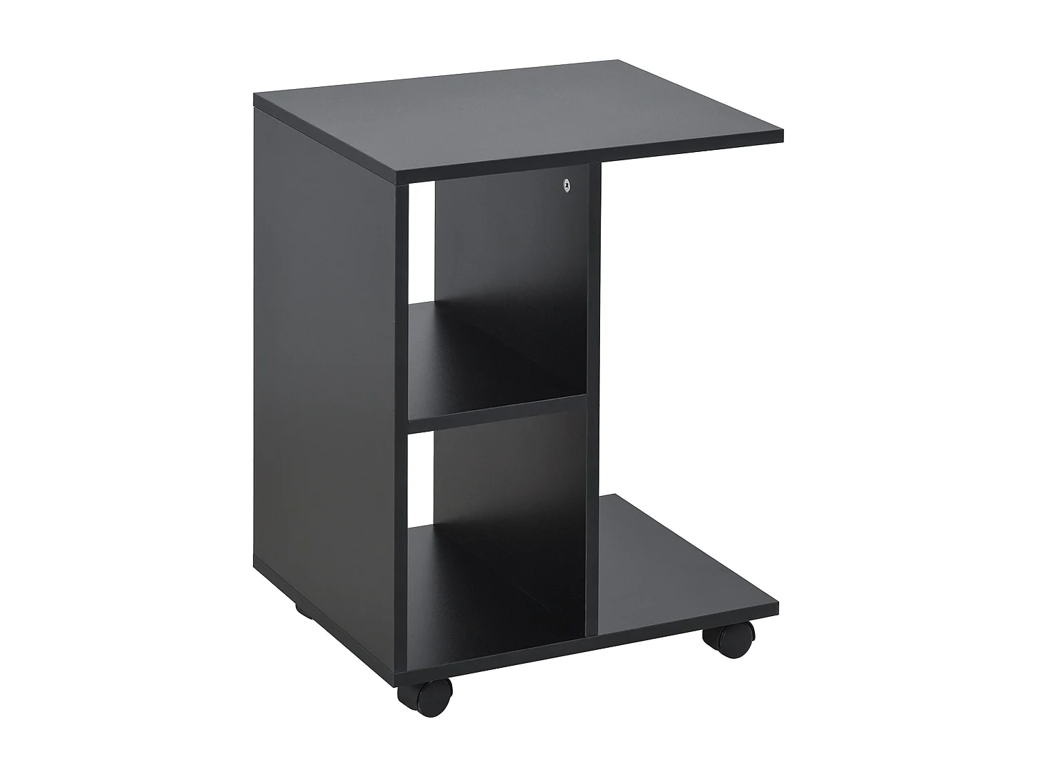 Mesa auxiliar Margarita Homcom 3 niveles con ruedas negro 58x45x35 cm