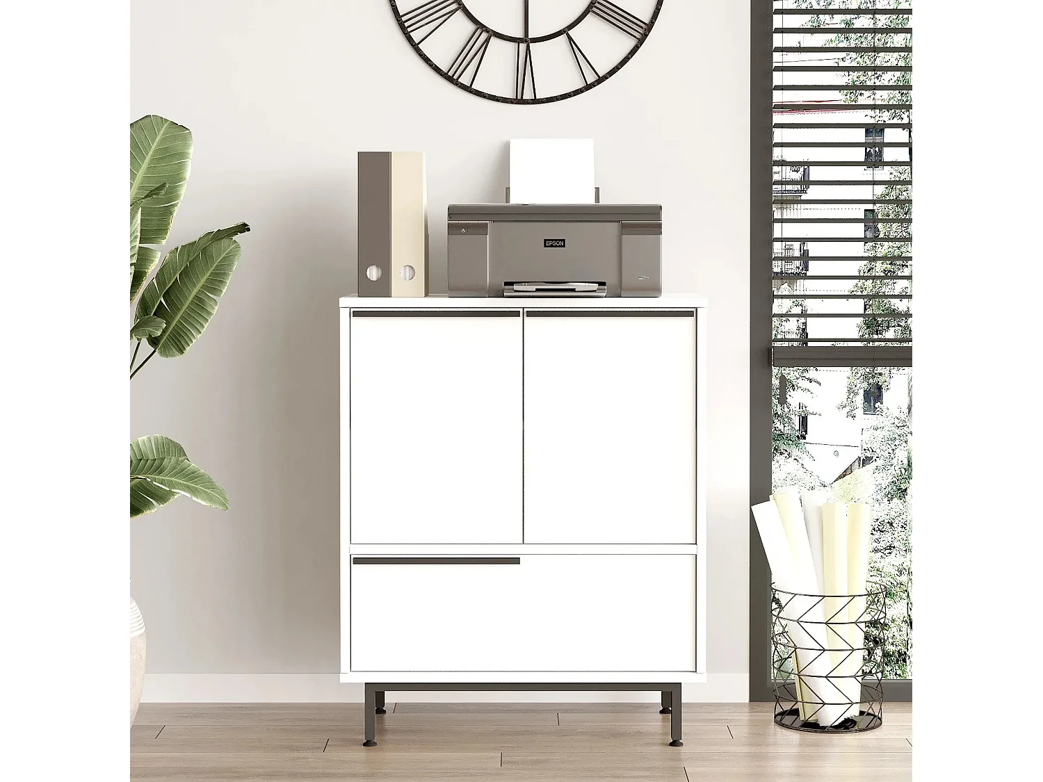 Gabinete multiusos On8B-W Blanco 74.8x90.4x35.5 cm