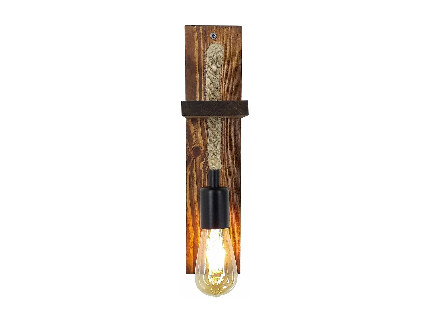 Candeeiro de Parede em Pinho Maciço - Design Rústico e Elegante