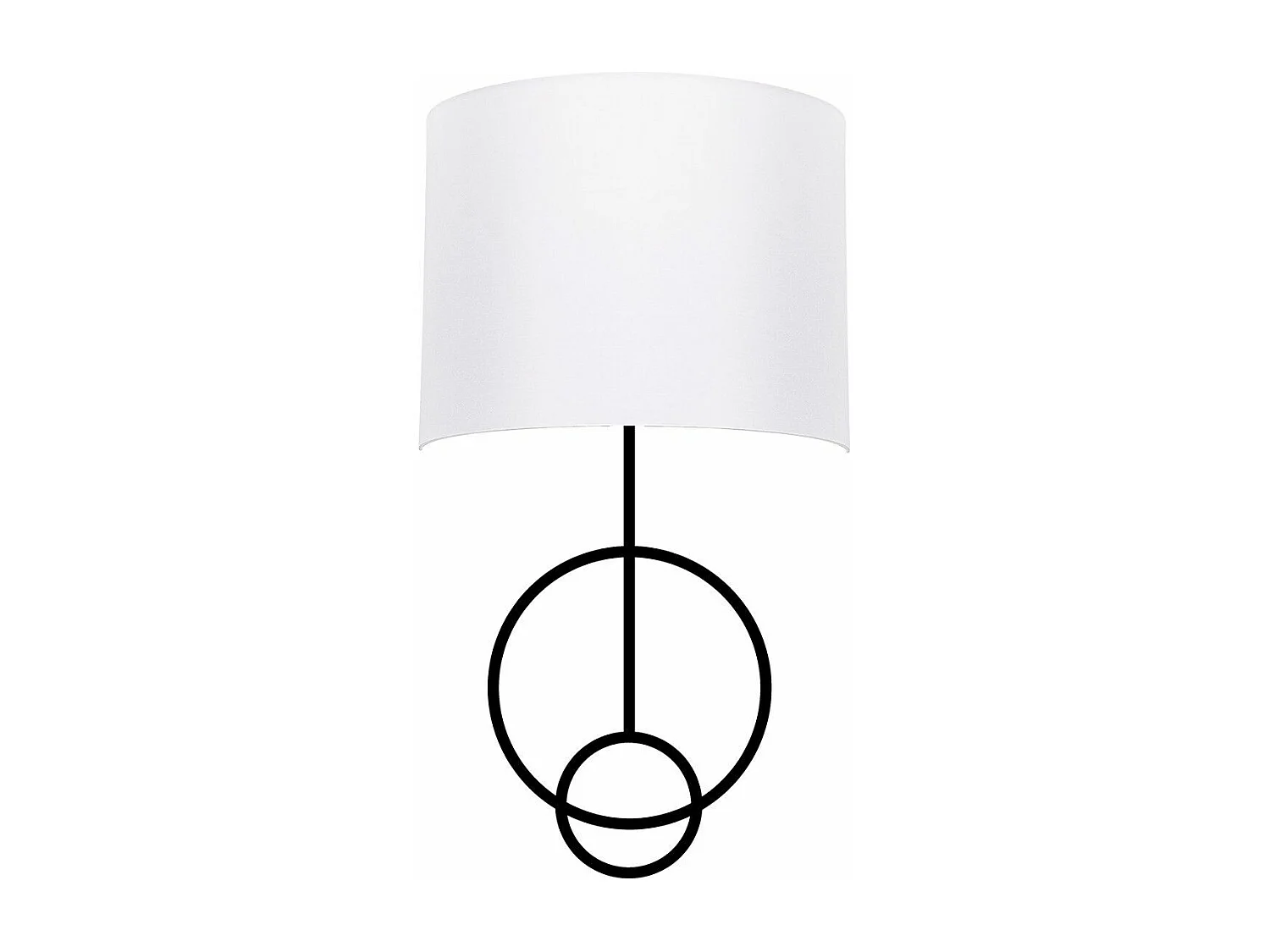 Applique murale cercles Carran Tissu Blanc et Métal Noir