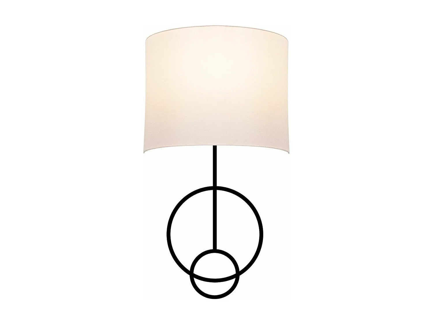 Applique murale cercles Carran Tissu Blanc et Métal Noir