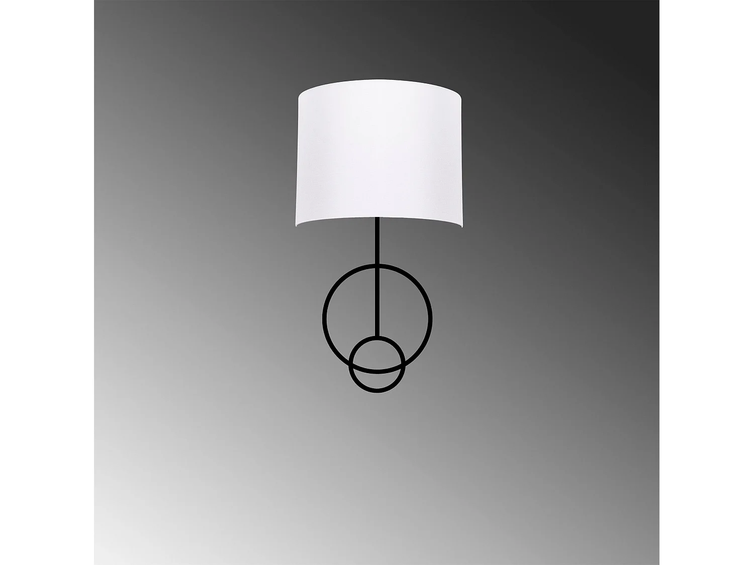 Applique murale cercles Carran Tissu Blanc et Métal Noir