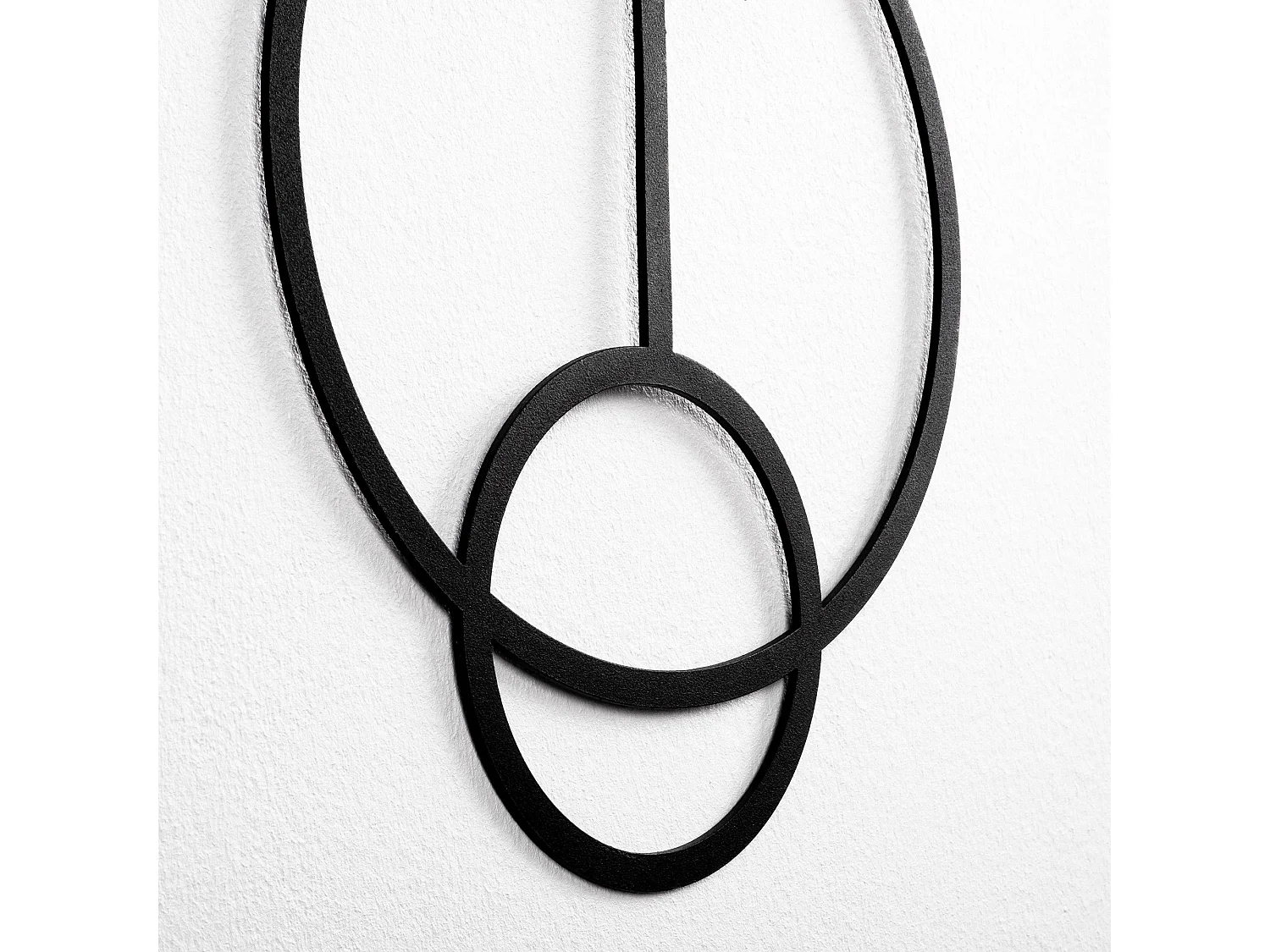 Applique murale cercles Carran Tissu Blanc et Métal Noir