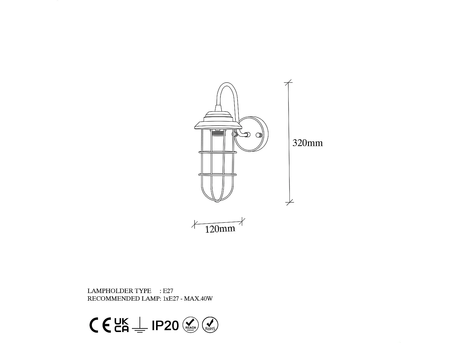 Candeeiro de Parede Mahoni 13206 - Elegância e Glamour para a Sua Casa