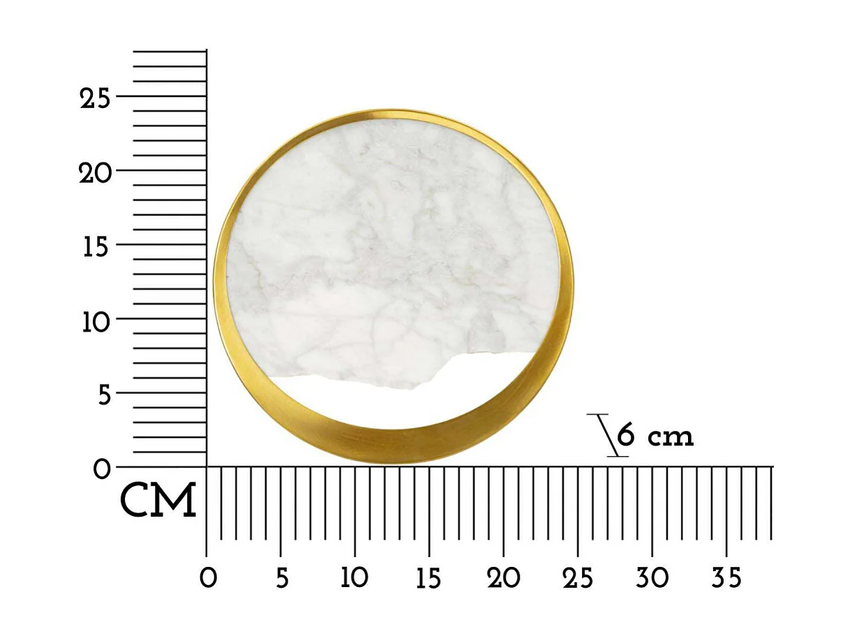 Applique Murale Design "Effet Marbre" 24cm Or