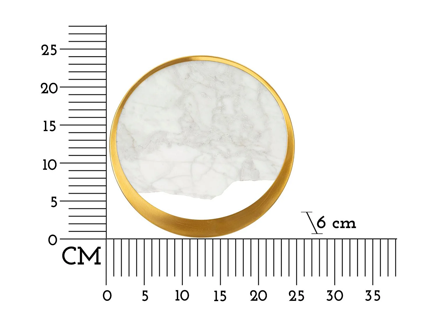 Applique Murale Design "Effet Marbre" 24cm Or