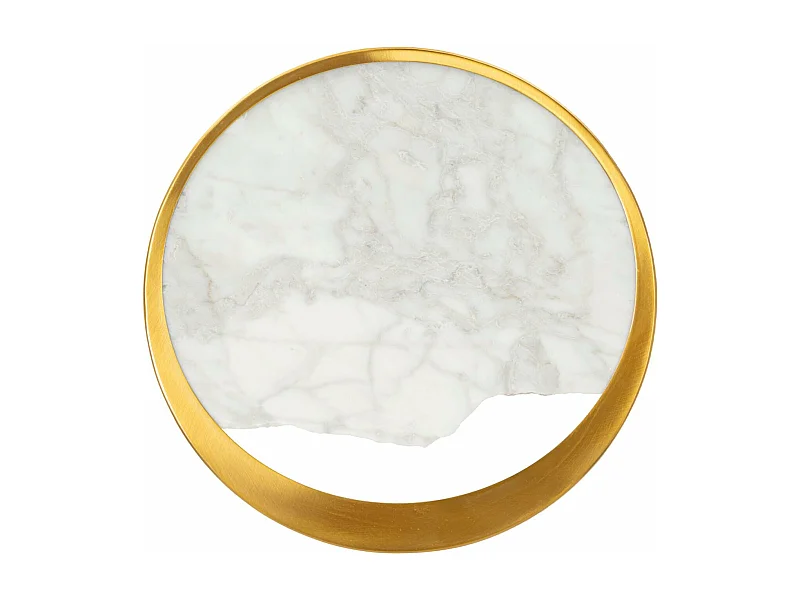 Candeeiro de Parede Glamouroso "Marble" em Dourado e Mármore - 24x6x24 cm