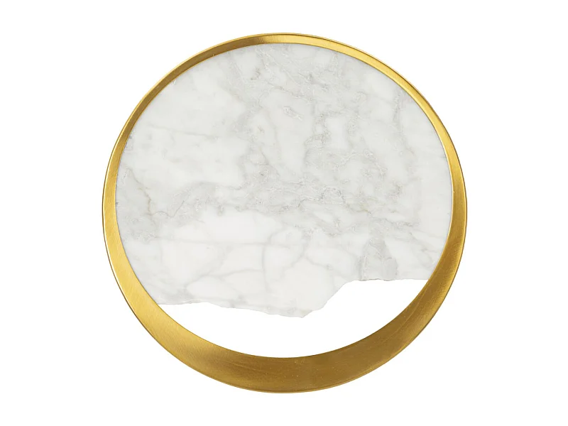 Candeeiro de Parede Glamouroso "Marble" em Dourado e Mármore - 24x6x24 cm