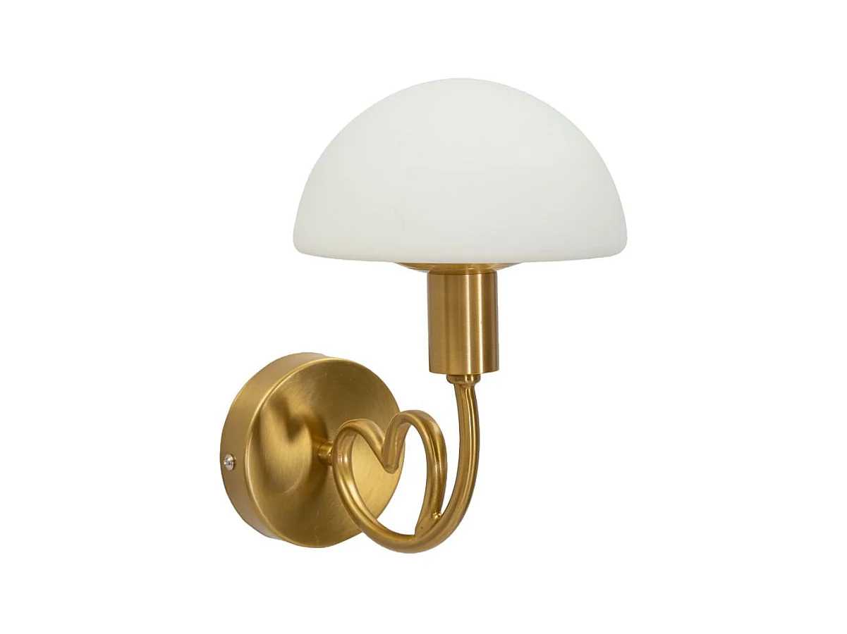 Lampada da parete in metallo e vetro dorata cm 23x15x22