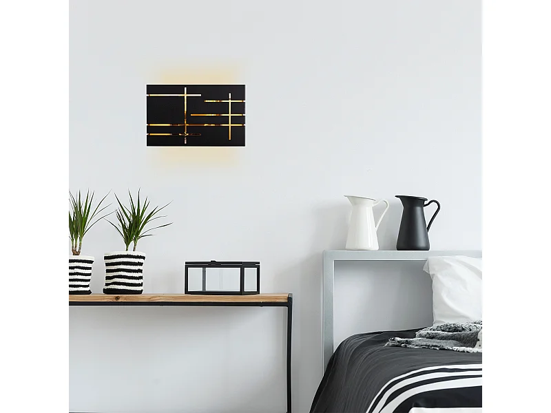 Candeeiro de Parede Moderno em Preto - Elegância e Sofisticação para o Seu Espaço