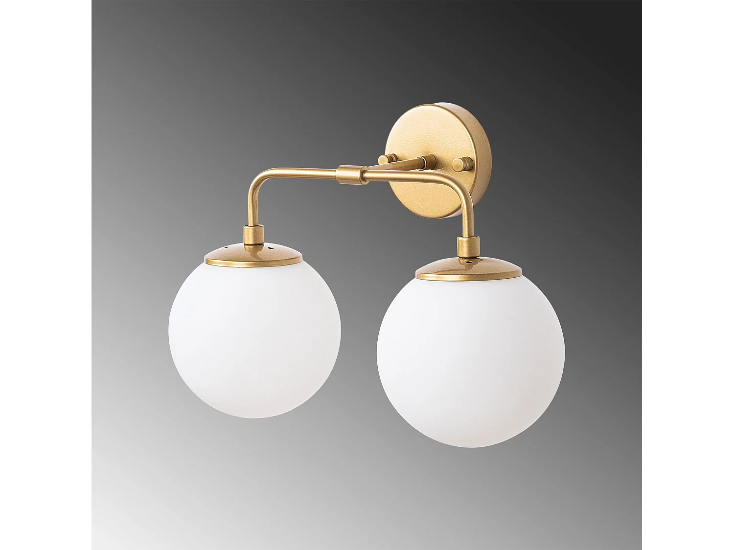 Applique murale 2 lampes Levante 37cm Métal Or