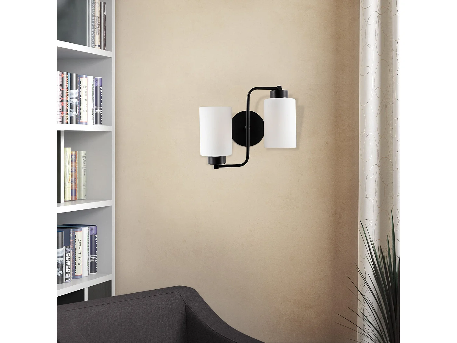 Candeeiro de Parede em Metal Preto - Design Elegante e Moderno