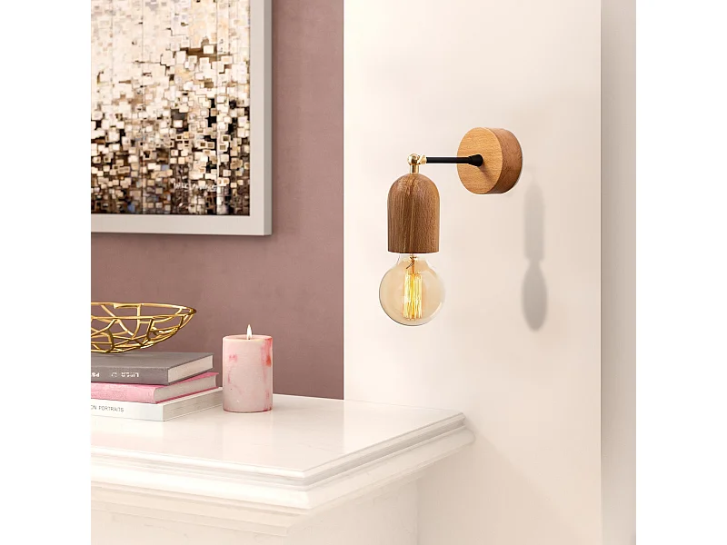 Candeeiro de Parede em Madeira Datca - N-934: Elegância e Calor para o Seu Espaço