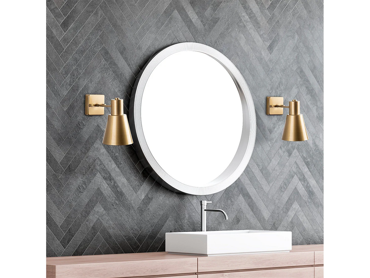 Applique murale 1 lampe style industriel Dunster Métal Or