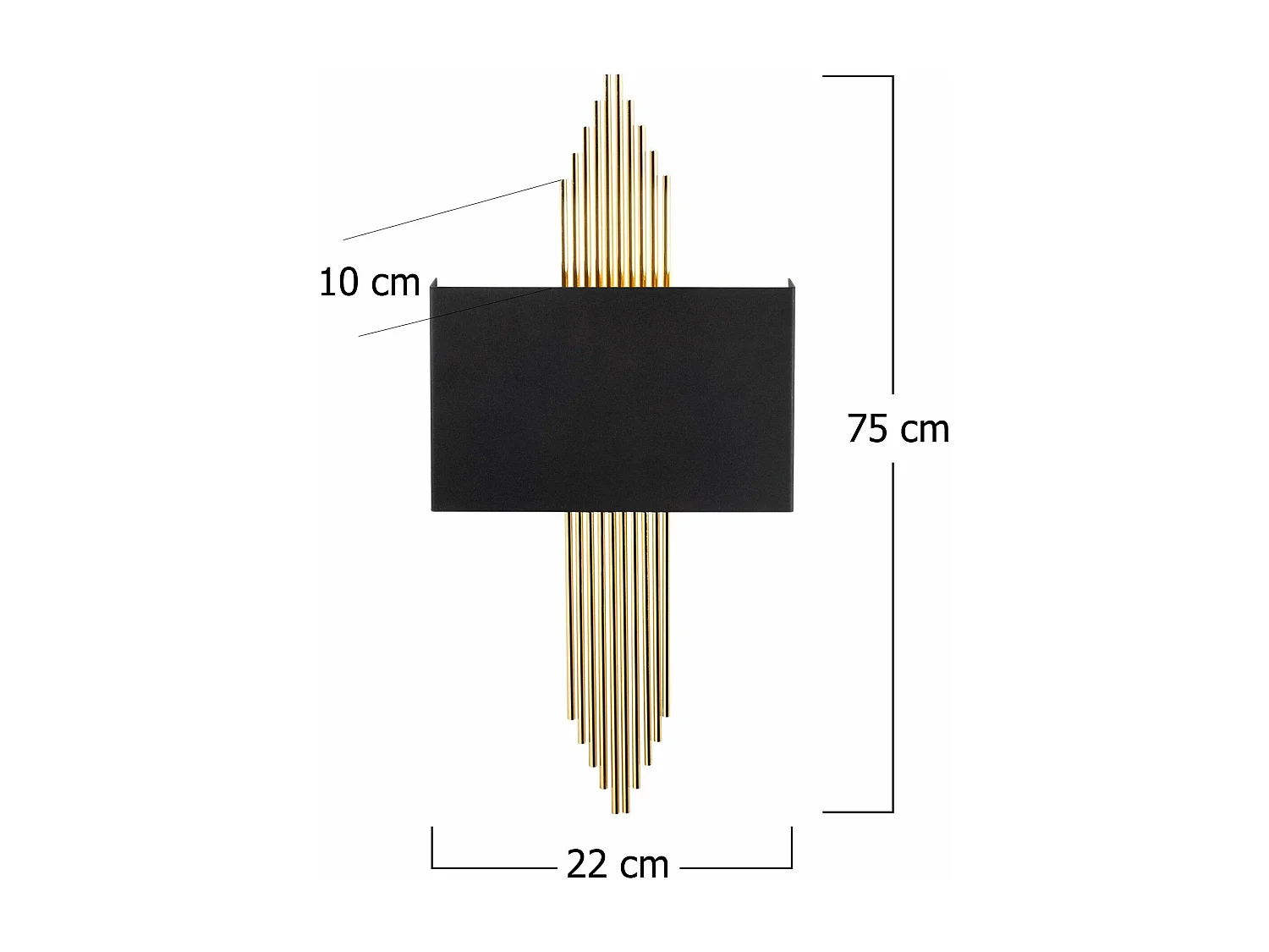 Candeeiro de Parede Moderno e Elegante - Design Inovador em Preto e Dourado