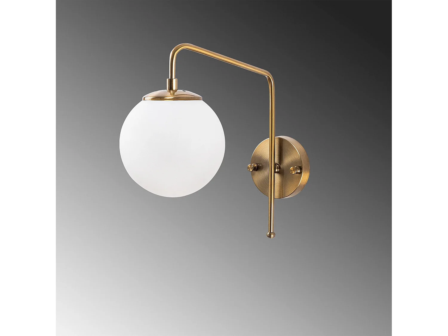 Applique murale Cicogna P32xH32cm Verre Blanc et Métal Or