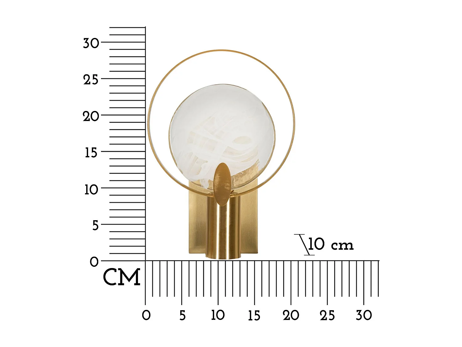 Applique Murale Design en Verre "Oklan" 29cm Or