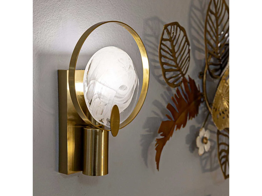 Applique Murale Design en Verre "Oklan" 29cm Or