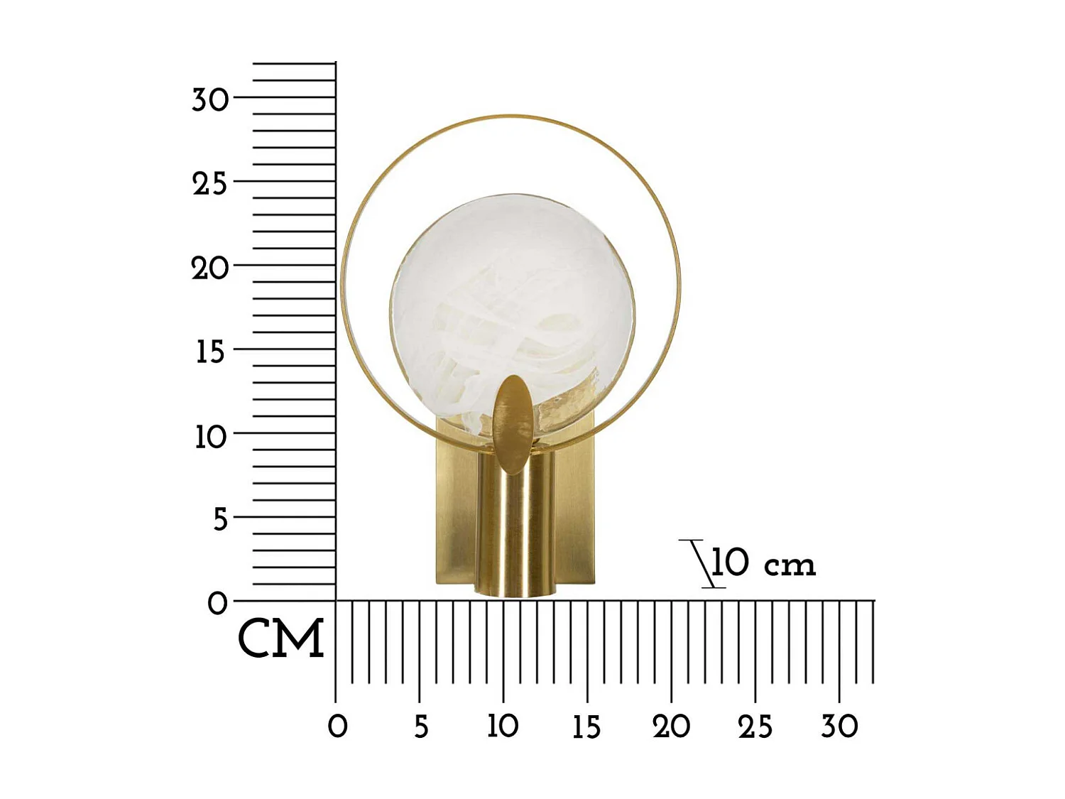 Applique Murale Design en Verre "Oklan" 29cm Or