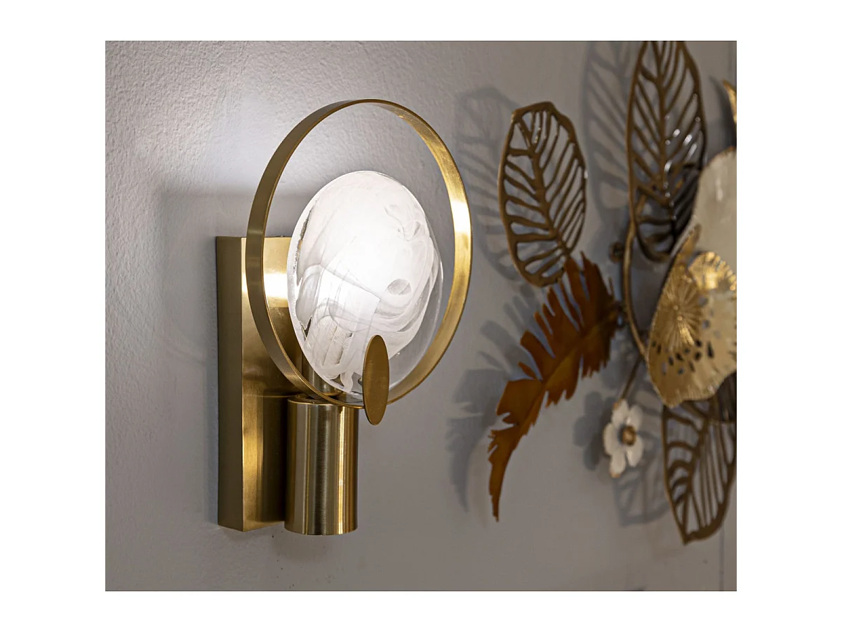 Applique Murale Design en Verre "Oklan" 29cm Or