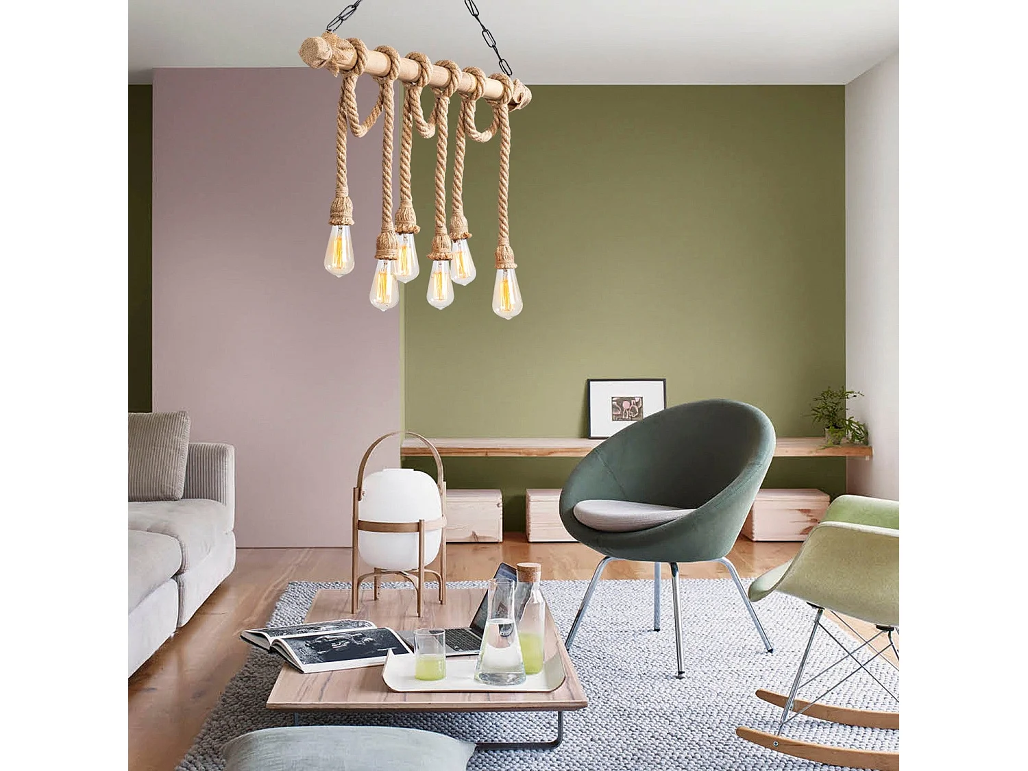 Candeeiro de Madeira Erebos 113-AV - Estilo Moderno e Rústico