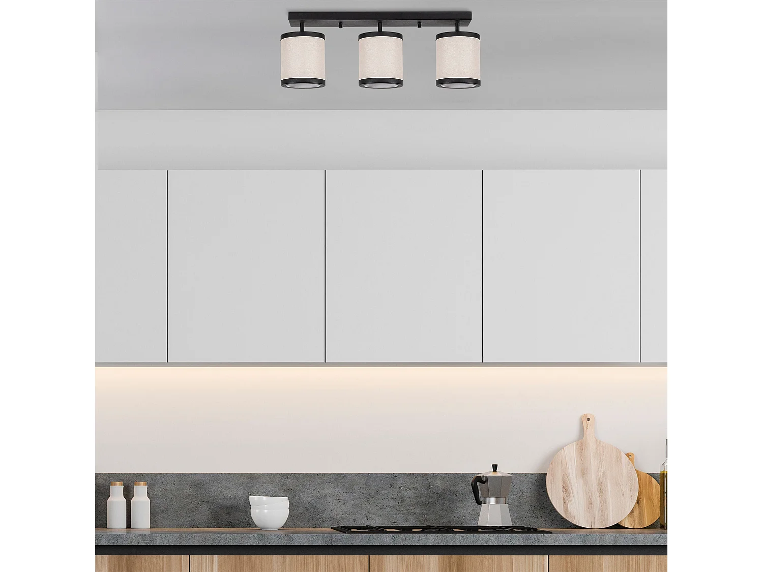 Candeeiro Eleve - Design Moderno em Preto e Branco