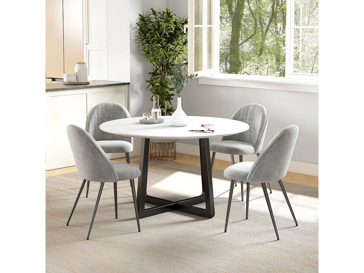 Pack de 2 sillas Herton Homcom tapizado terciopelo gris 83x50x52 cm