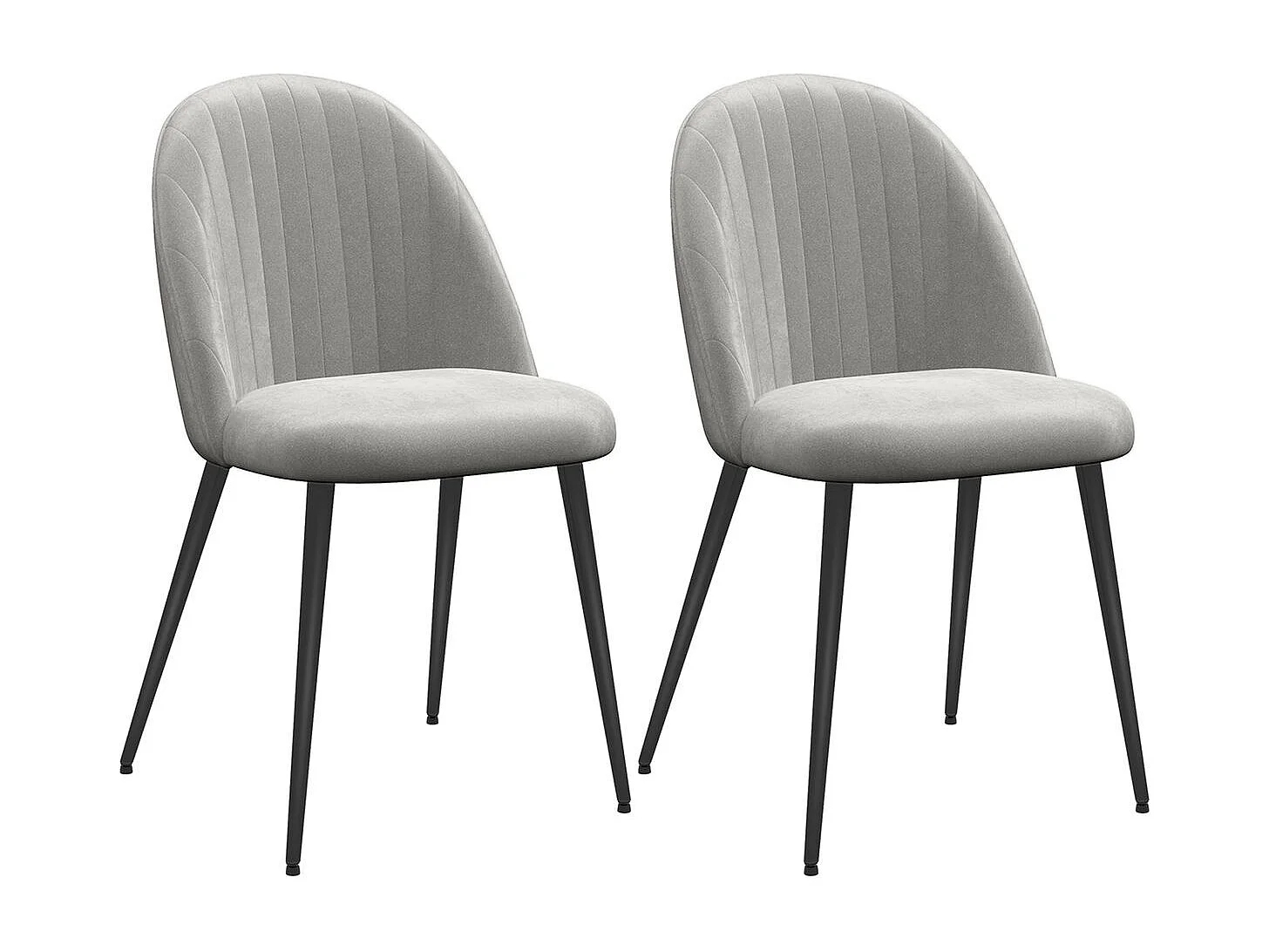 Pack de 2 sillas Herton Homcom tapizado terciopelo gris 83x50x52 cm