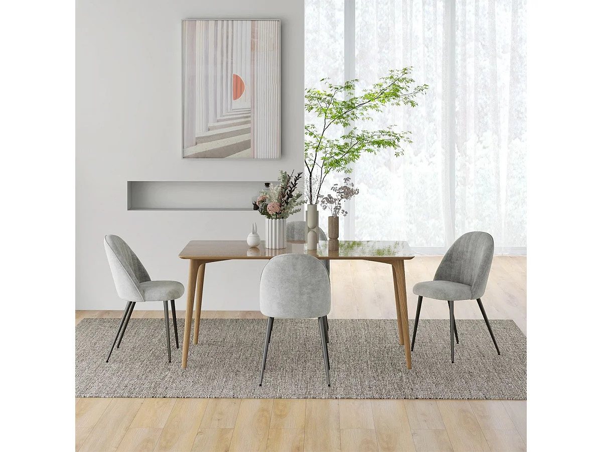 Pack de 2 sillas Herton Homcom tapizado terciopelo gris 83x50x52 cm