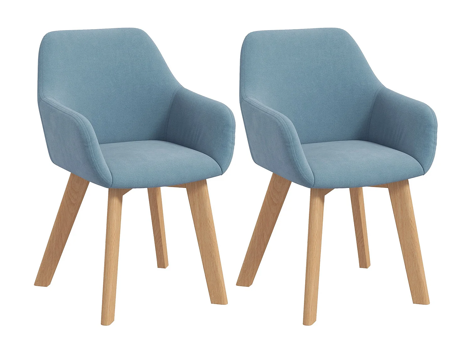 Pack de 2 sillas Luna Homcom con reposabrazos azul claro 80x54x57 cm