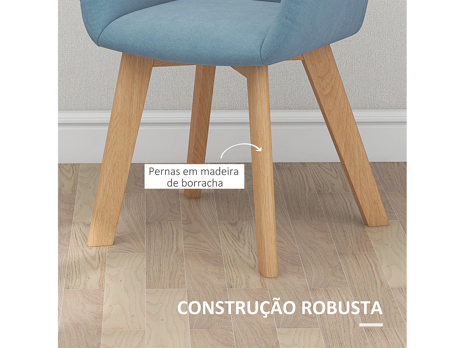 Pack de 2 sillas Luna Homcom con reposabrazos azul claro 80x54x57 cm