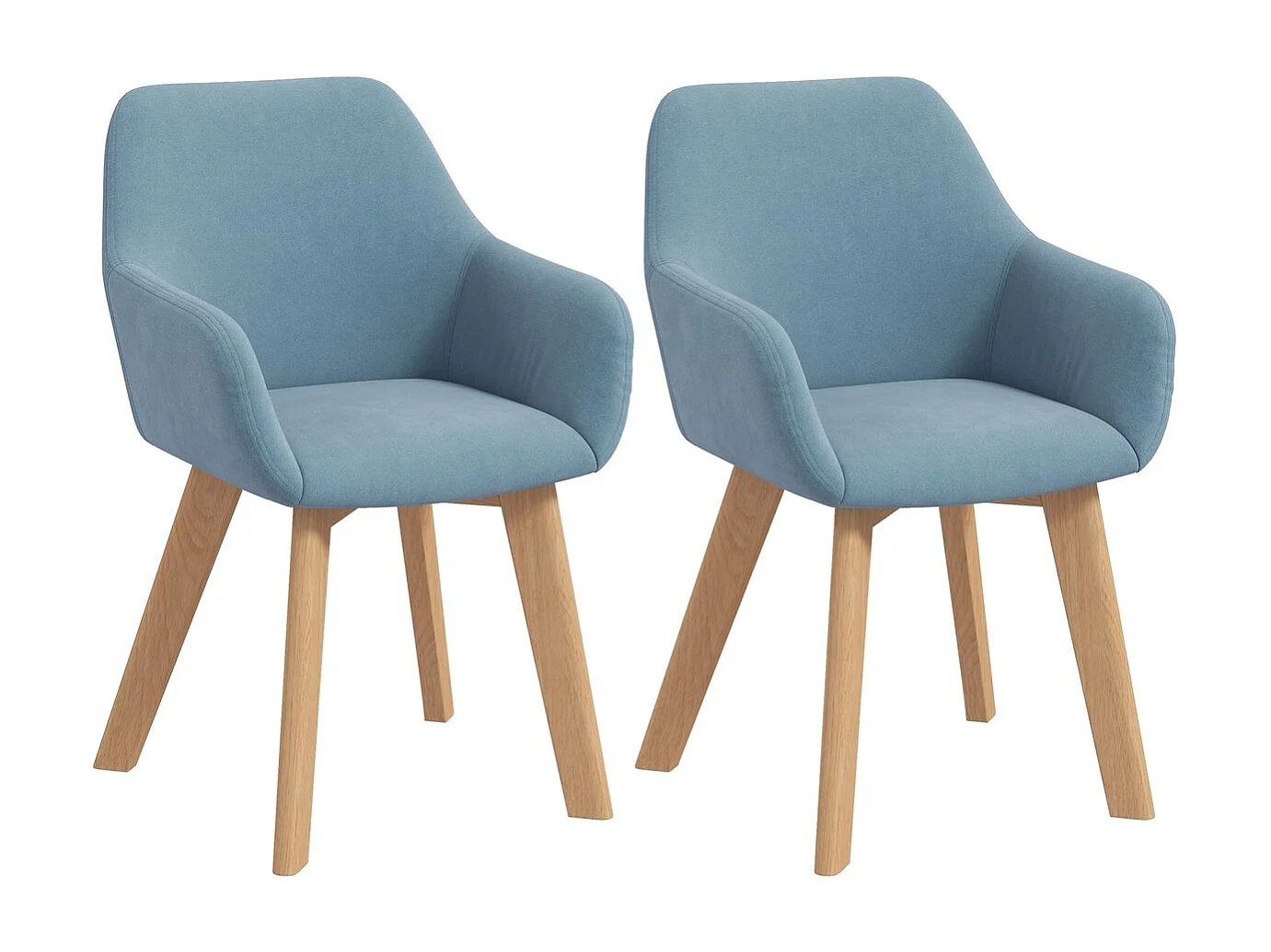 Pack de 2 sillas Luna Homcom con reposabrazos azul claro 80x54x57 cm